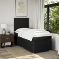 cadre de lit et matelas Noir 80x200 cm Tissu