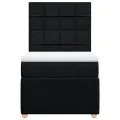 cadre de lit et matelas Noir 80x200 cm Tissu