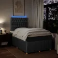 cadre de lit avec matelas Gris foncé 120x200cm Tissu