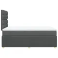 cadre de lit avec matelas Gris foncé 120x200cm Tissu