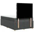 cadre de lit avec matelas Gris foncé 120x200cm Tissu