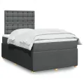 cadre de lit avec matelas Gris foncé 120x200cm Tissu