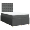 cadre de lit avec matelas Gris foncé 120x200cm Tissu