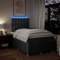 cadre de lit avec matelas Gris foncé 120x200cm Tissu