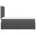 cadre de lit avec matelas Gris foncé 120x200cm Tissu