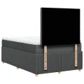 cadre de lit avec matelas Gris foncé 120x200cm Tissu