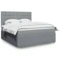 cadre de lit avec matelas Gris clair 180x200cm Tissu