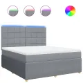 cadre de lit avec matelas Gris clair 180x200cm Tissu