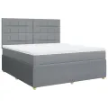 cadre de lit avec matelas Gris clair 180x200cm Tissu