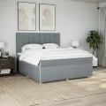 cadre de lit avec matelas Gris clair 180x200cm Tissu