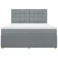 cadre de lit avec matelas Gris clair 180x200cm Tissu