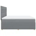 cadre de lit avec matelas Gris clair 180x200cm Tissu