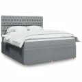 cadre de lit avec matelas Gris clair 180x200cm Tissu