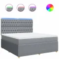 cadre de lit avec matelas Gris clair 180x200cm Tissu