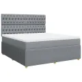 cadre de lit avec matelas Gris clair 180x200cm Tissu