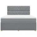 cadre de lit avec matelas Gris clair 180x200cm Tissu