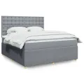 cadre de lit avec matelas Gris clair 180x200cm Tissu