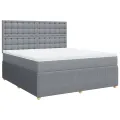 cadre de lit avec matelas Gris clair 180x200cm Tissu