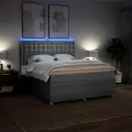 cadre de lit avec matelas Gris clair 180x200cm Tissu