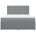 cadre de lit avec matelas Gris clair 180x200cm Tissu