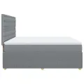 cadre de lit avec matelas Gris clair 180x200cm Tissu