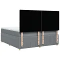 cadre de lit avec matelas Gris clair 180x200cm Tissu