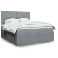 cadre de lit avec matelas Gris clair 180x200cm Tissu