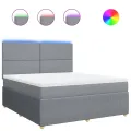cadre de lit avec matelas Gris clair 180x200cm Tissu