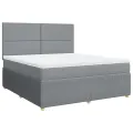 cadre de lit avec matelas Gris clair 180x200cm Tissu