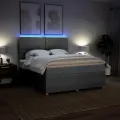 cadre de lit avec matelas Gris clair 180x200cm Tissu