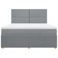 cadre de lit avec matelas Gris clair 180x200cm Tissu