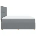 cadre de lit avec matelas Gris clair 180x200cm Tissu