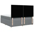cadre de lit avec matelas Gris clair 180x200cm Tissu