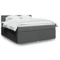 cadre de lit avec matelas Gris foncé 180x200cm Tissu