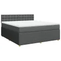 cadre de lit avec matelas Gris foncé 180x200cm Tissu