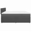 cadre de lit avec matelas Gris foncé 180x200cm Tissu