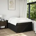 cadre de lit avec matelas Noir 120x200 cm Tissu