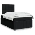 cadre de lit avec matelas Noir 120x200 cm Tissu