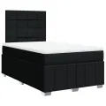 cadre de lit avec matelas Noir 120x200 cm Tissu