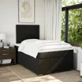 cadre de lit avec matelas Noir 120x200 cm Tissu