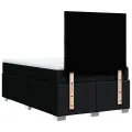 cadre de lit avec matelas Noir 120x200 cm Tissu
