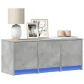 Meuble TV avec LED gris béton 97x34x40 cm bois d'ingénierie