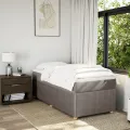 cadre de lit avec matelas Taupe 90x200 cm Tissu