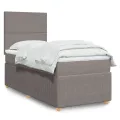 cadre de lit avec matelas Taupe 90x200 cm Tissu