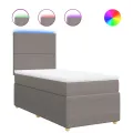 cadre de lit avec matelas Taupe 90x200 cm Tissu
