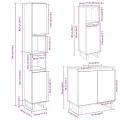Ensemble de meubles de salle de bain 3 pcs chêne sonoma