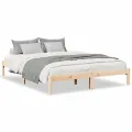 Cadre de lit extra long sans matelas 140x210 cm bois massif pin