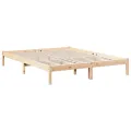 Cadre de lit extra long sans matelas 140x210 cm bois massif pin
