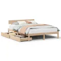 Cadre de lit sans matelas 140x190 cm bois de pin massif