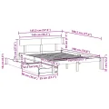 Cadre de lit sans matelas 140x190 cm bois de pin massif